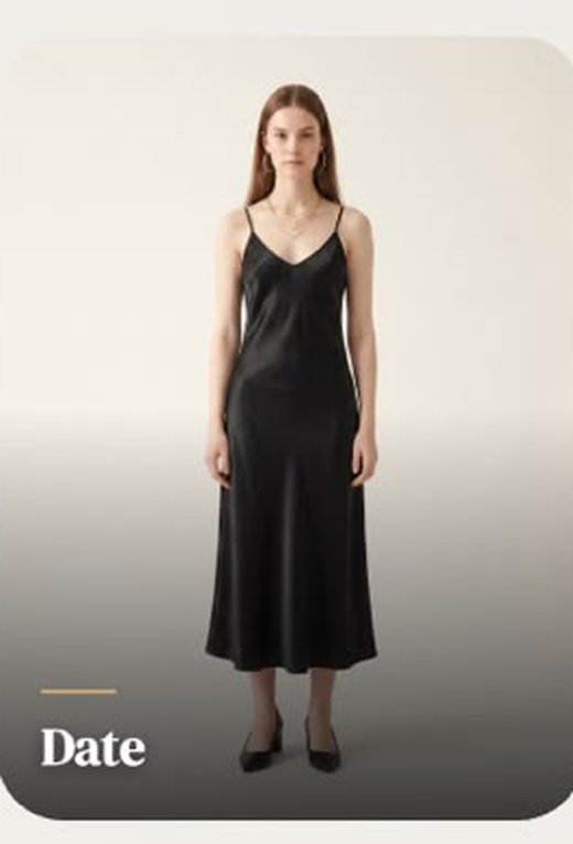 Date look: black slip dress