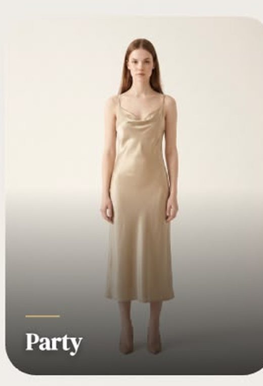 Party look: champagne slip dress